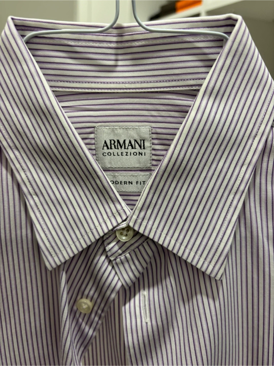 Armani Collezioni Modern Fit Striped Dress Shirt