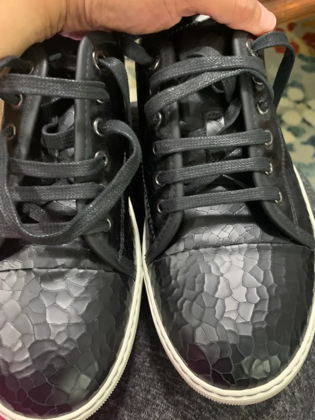 Lanvin Black Leather Sneakers~size 8.5 US