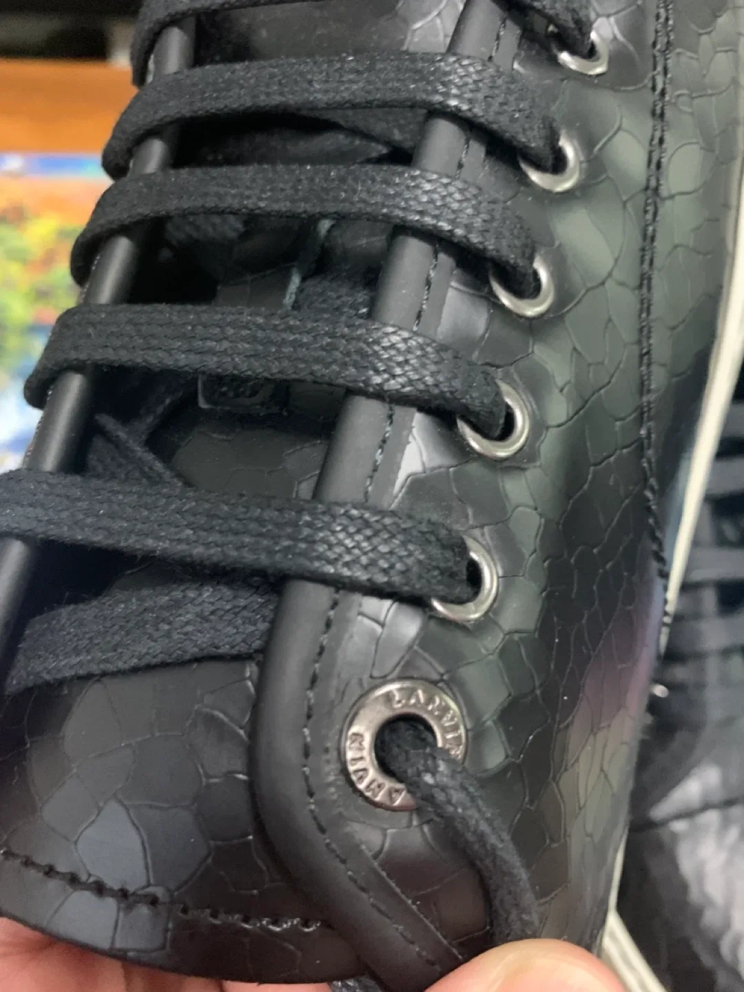 Lanvin Black Leather Sneakers~size 8.5 US image indicator(5)