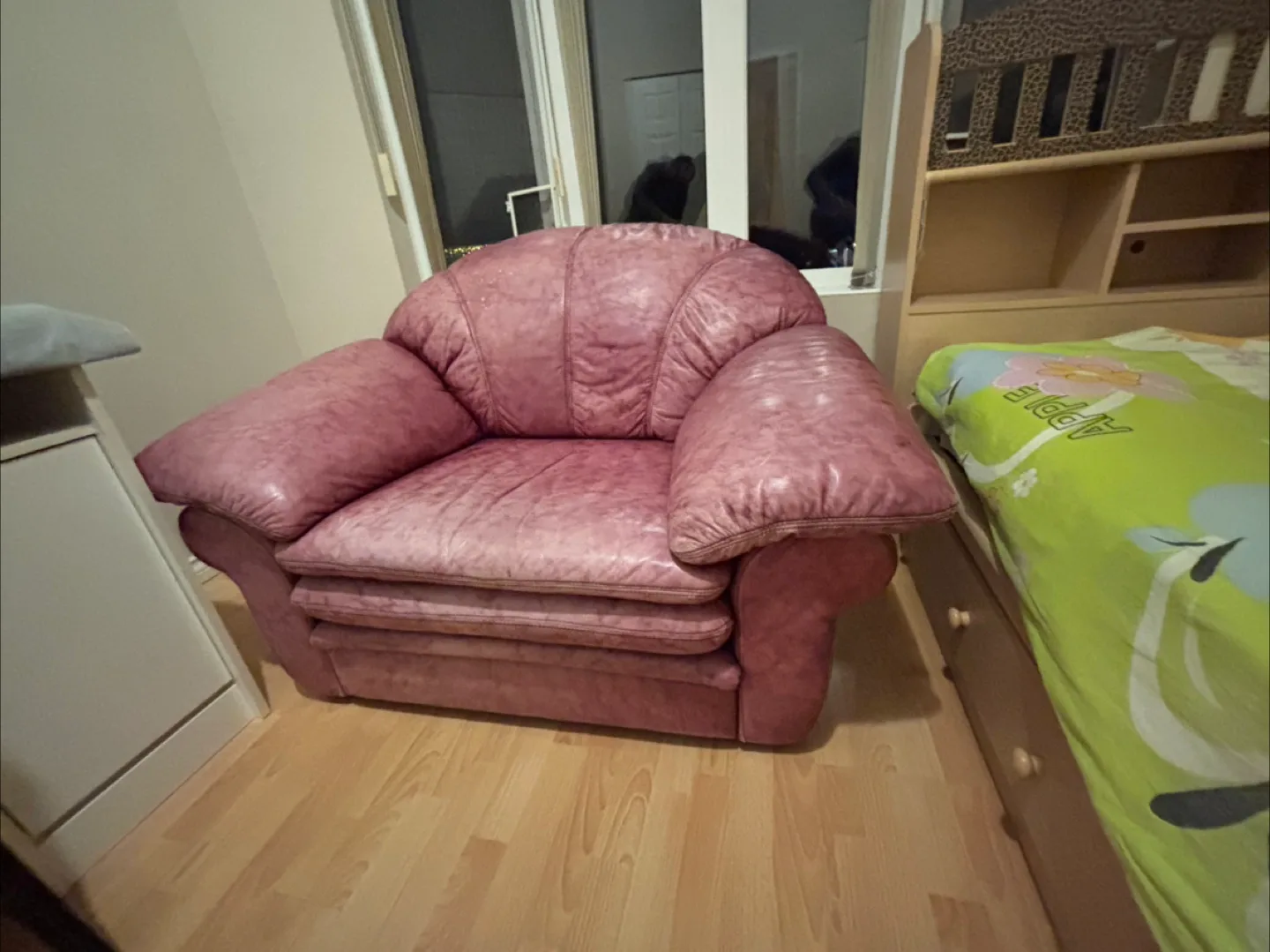 Pink Leather Armchair