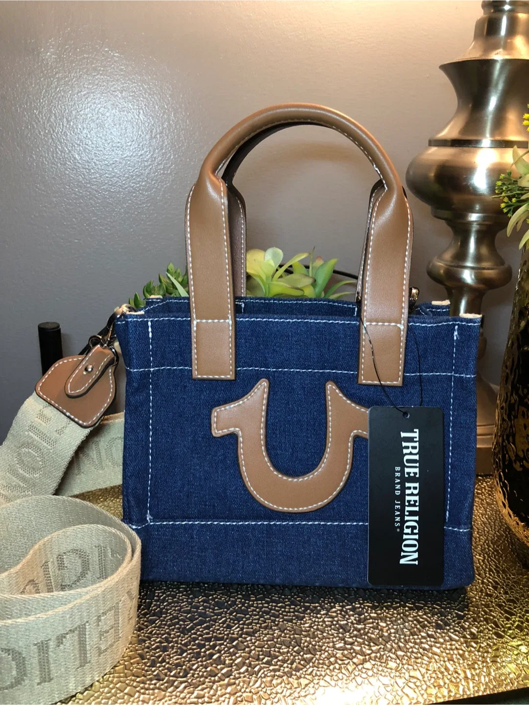 True Religion Denim Tote Bag