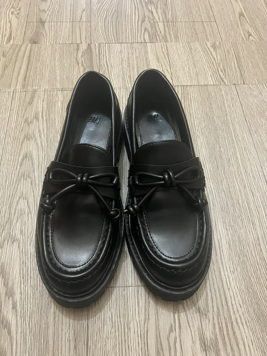 H&M Black Loafer Platform Shoes - Size 37