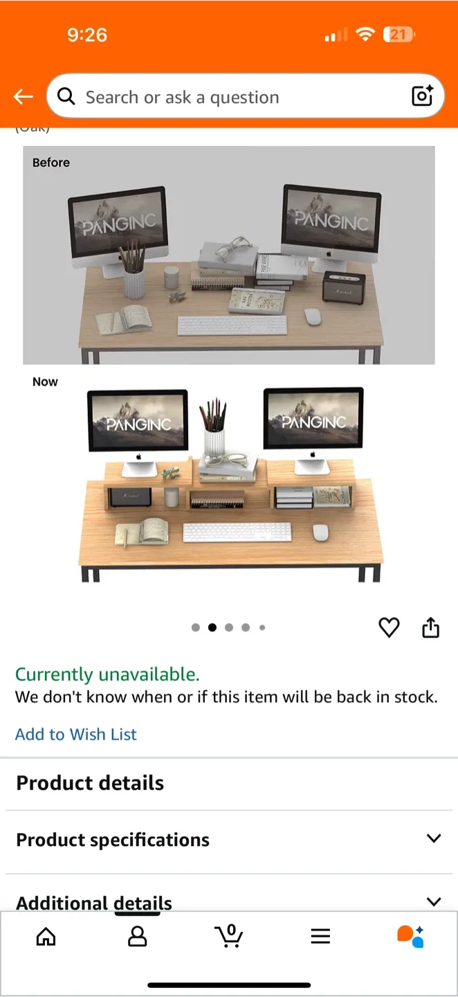 Panginc 40" Computer Desk - Home Office Desk image indicator(2)