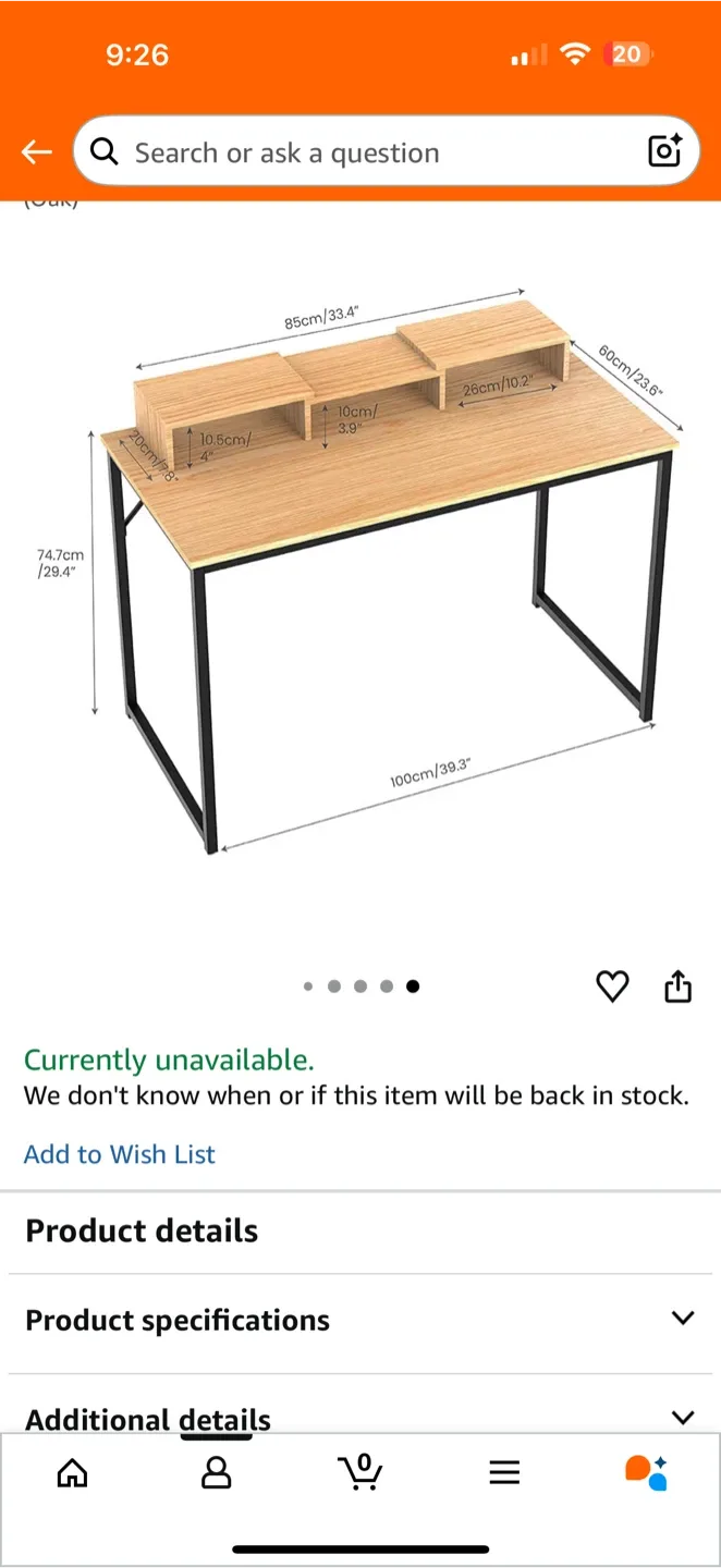 Panginc 40" Computer Desk - Home Office Desk image indicator(6)