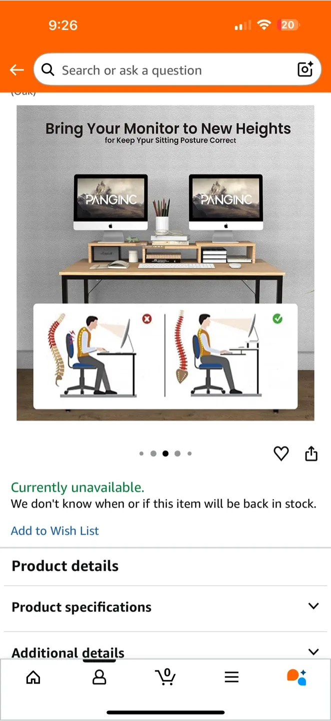 Panginc 40" Computer Desk - Home Office Desk image indicator(3)