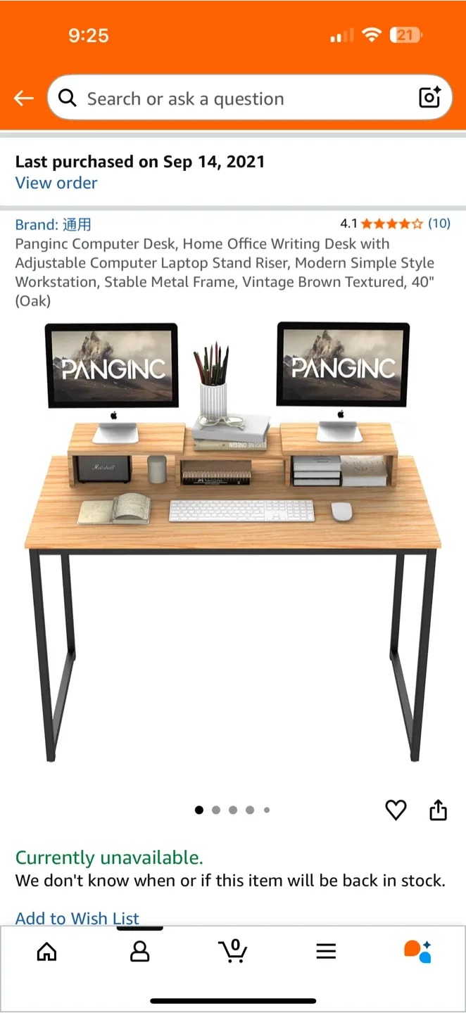 Panginc 40" Computer Desk - Home Office Desk