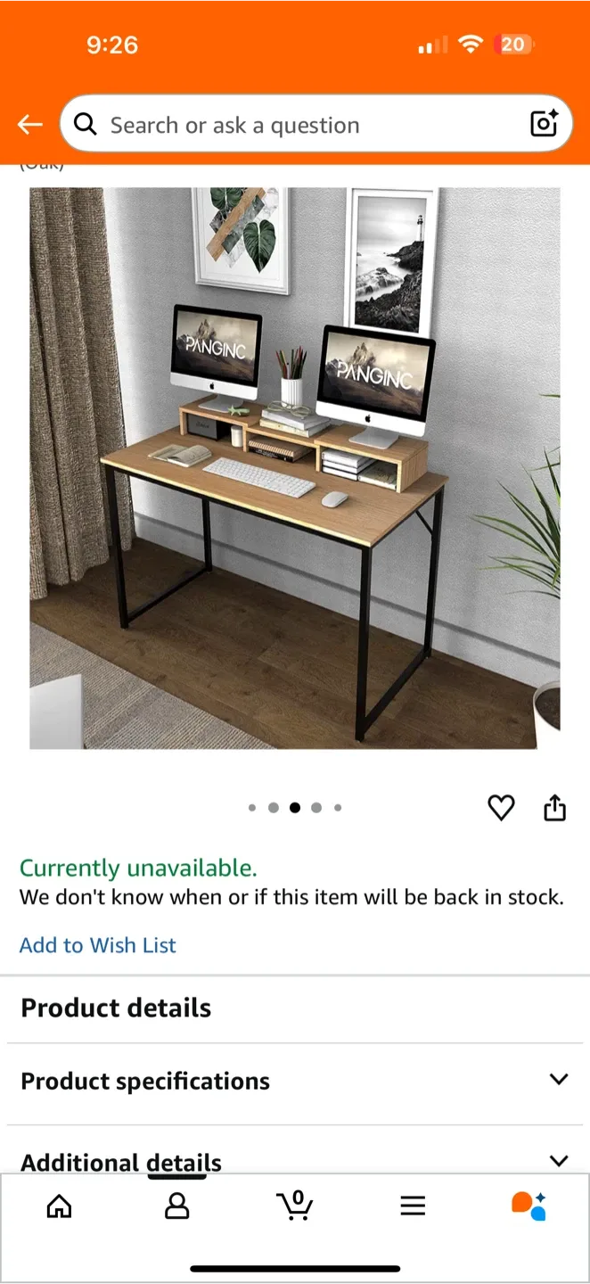 Panginc 40" Computer Desk - Home Office Desk image indicator(4)