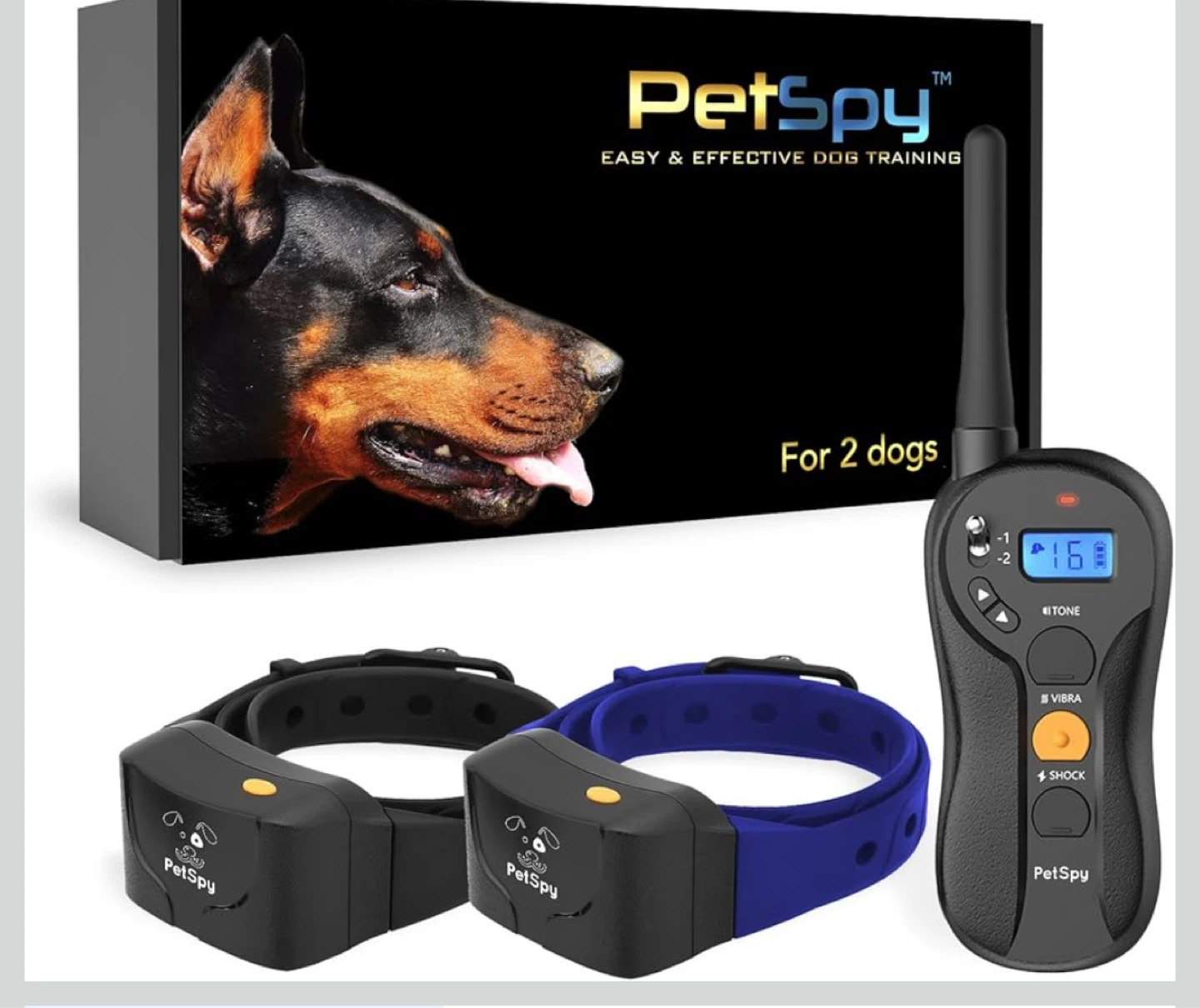 PetSpy Dog Training Collar for 2 Dogs