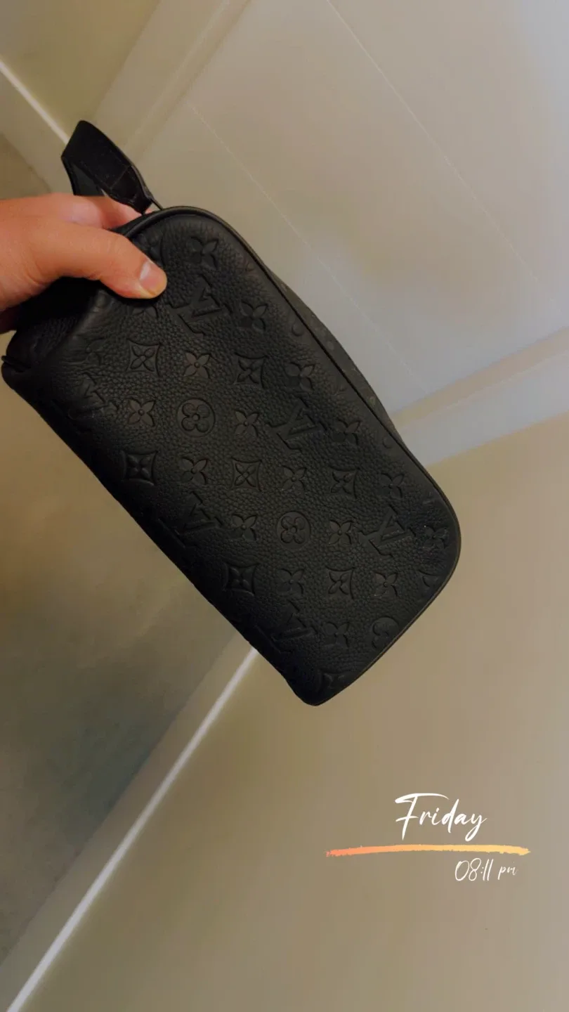 Louis Vuitton Black Leather Toiletry Bag