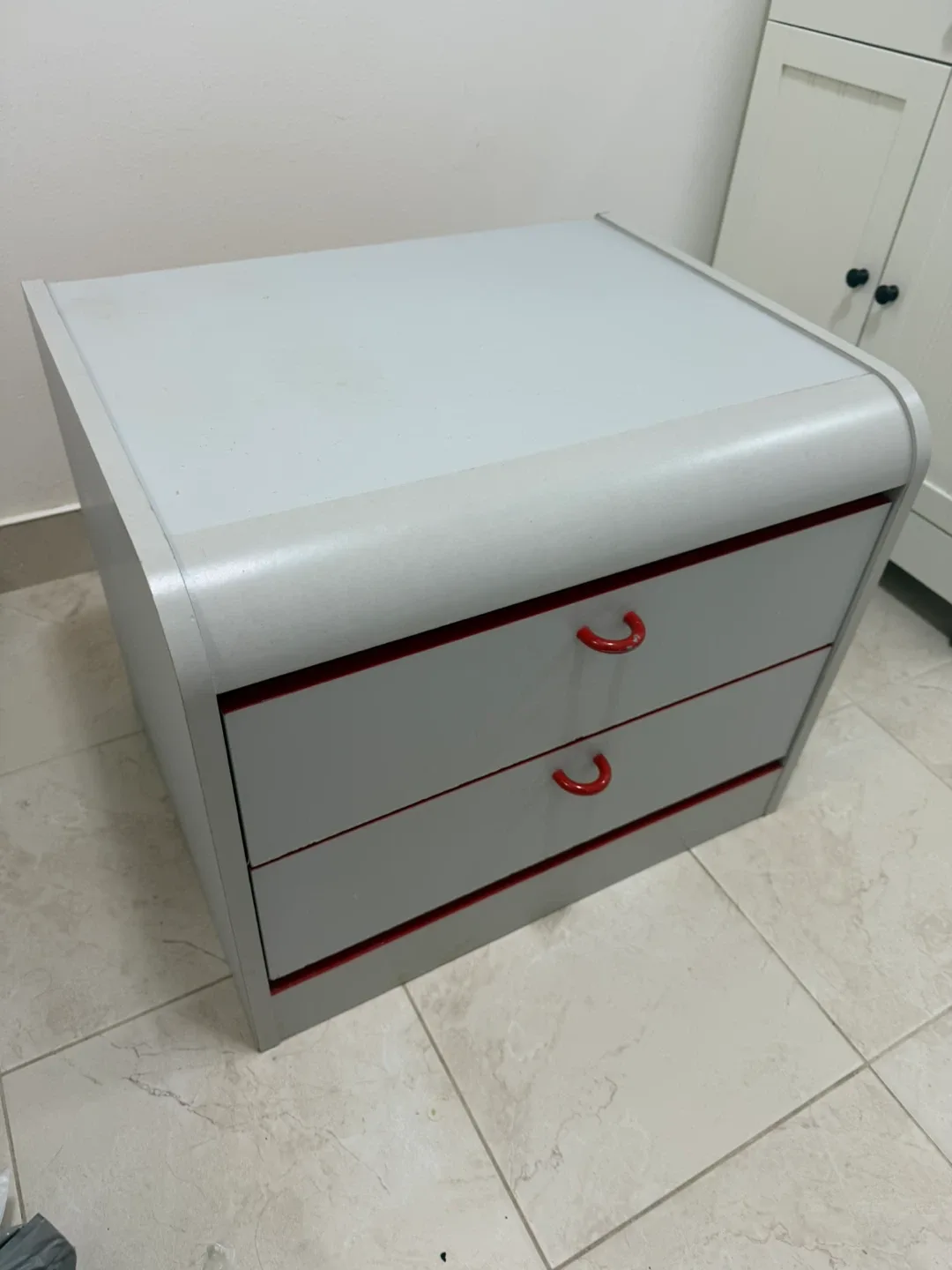 White 2-Drawer Side Table