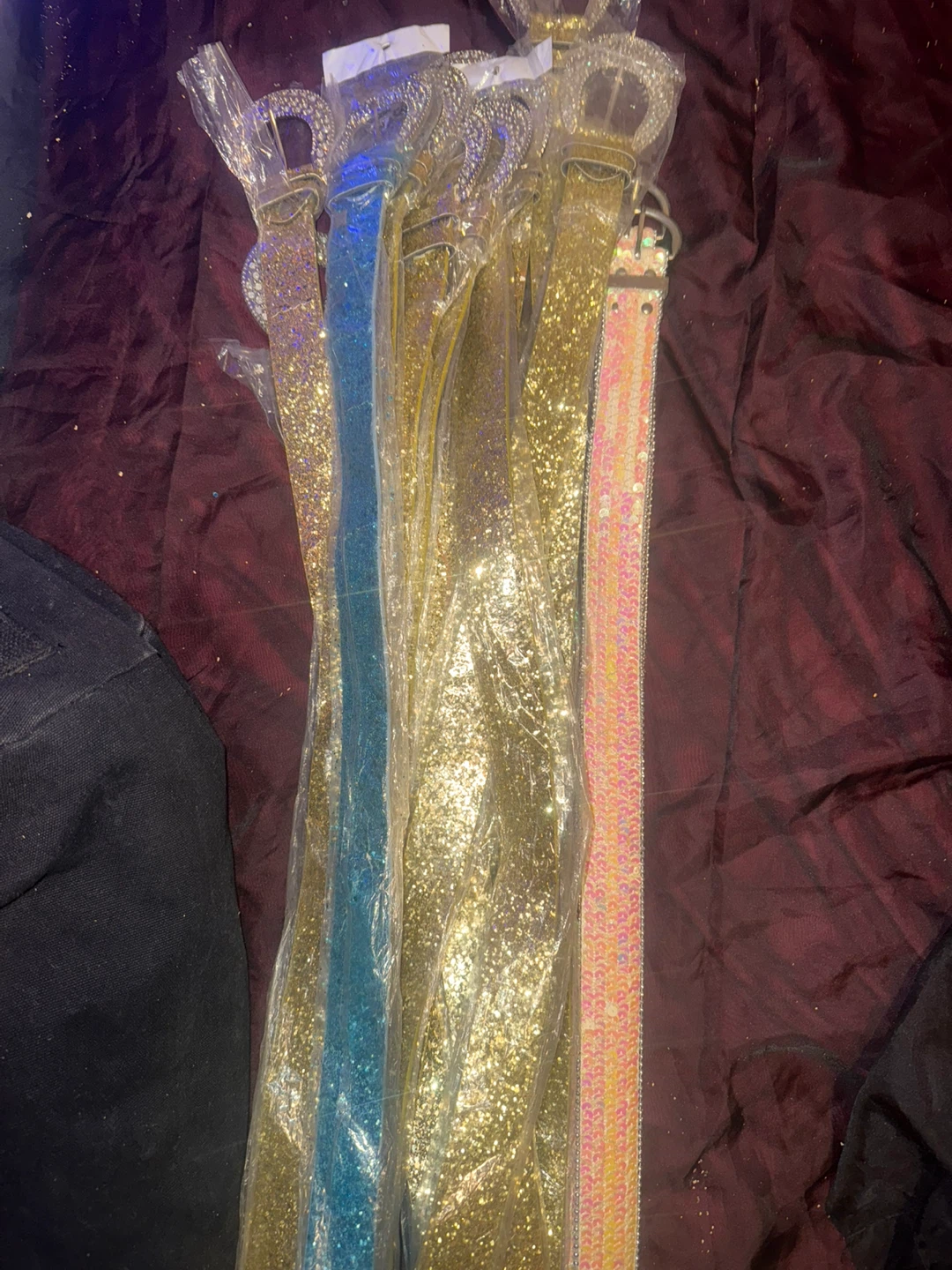 Glitter Belts - Gold, Blue, Pink