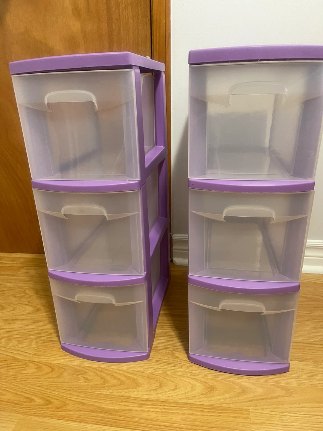 Purple 3-Drawer Storage Towers (Set of 2) - photo 2