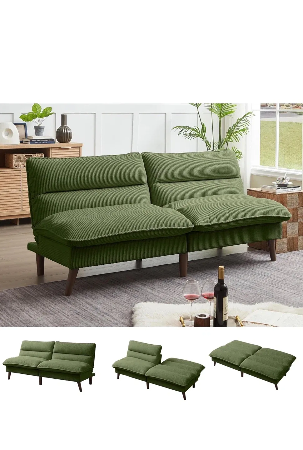 Green Corduroy Futon Sofa Bed still in box brand new asking $200