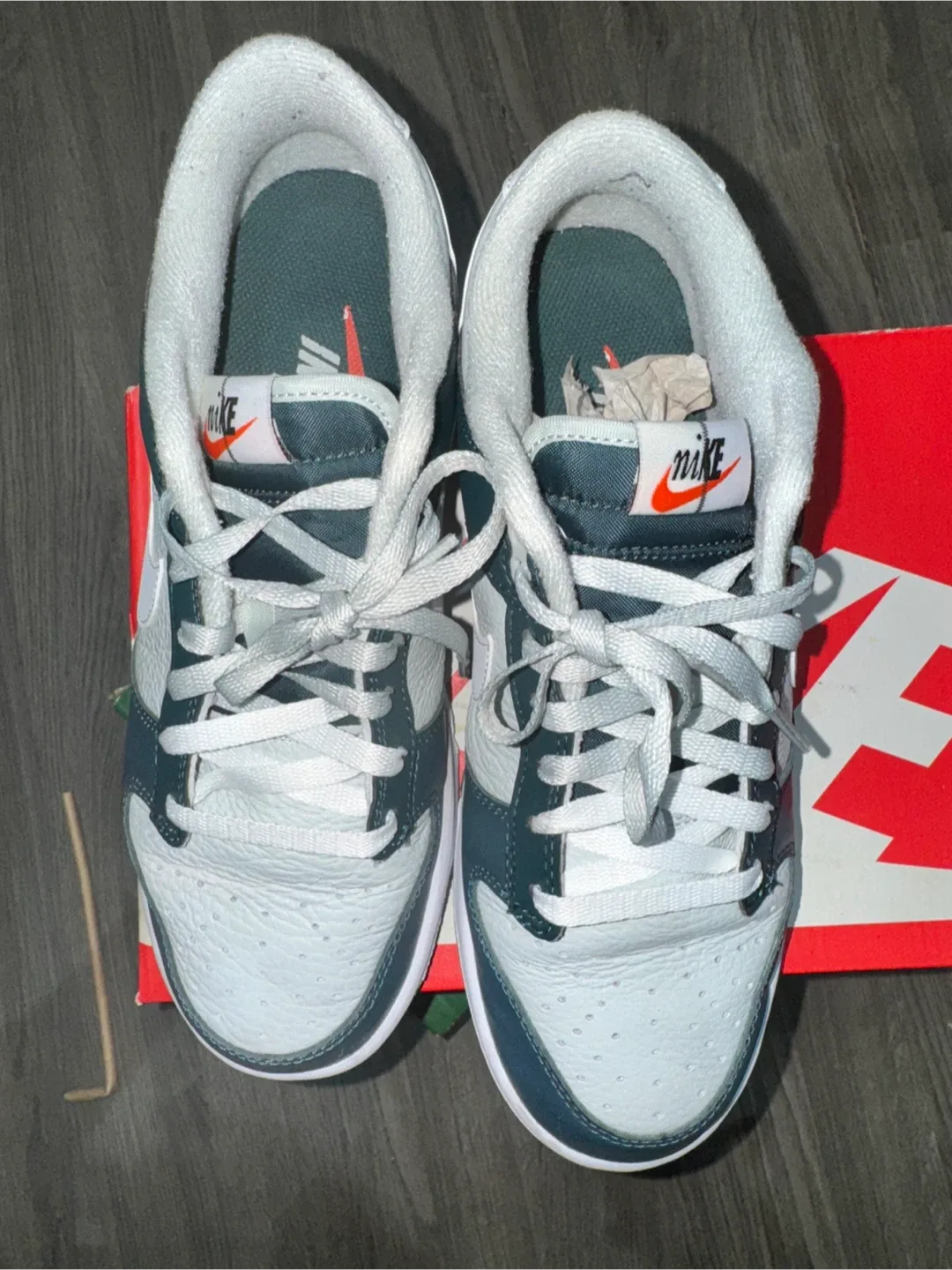 Nike Dunk Low Grey and Green, Size 9