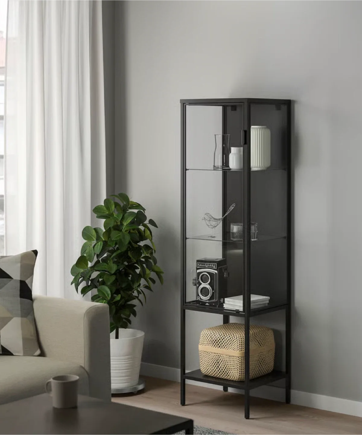 3 items Vanity Makeup Table + LED Mirror + display cabinet image indicator(7)