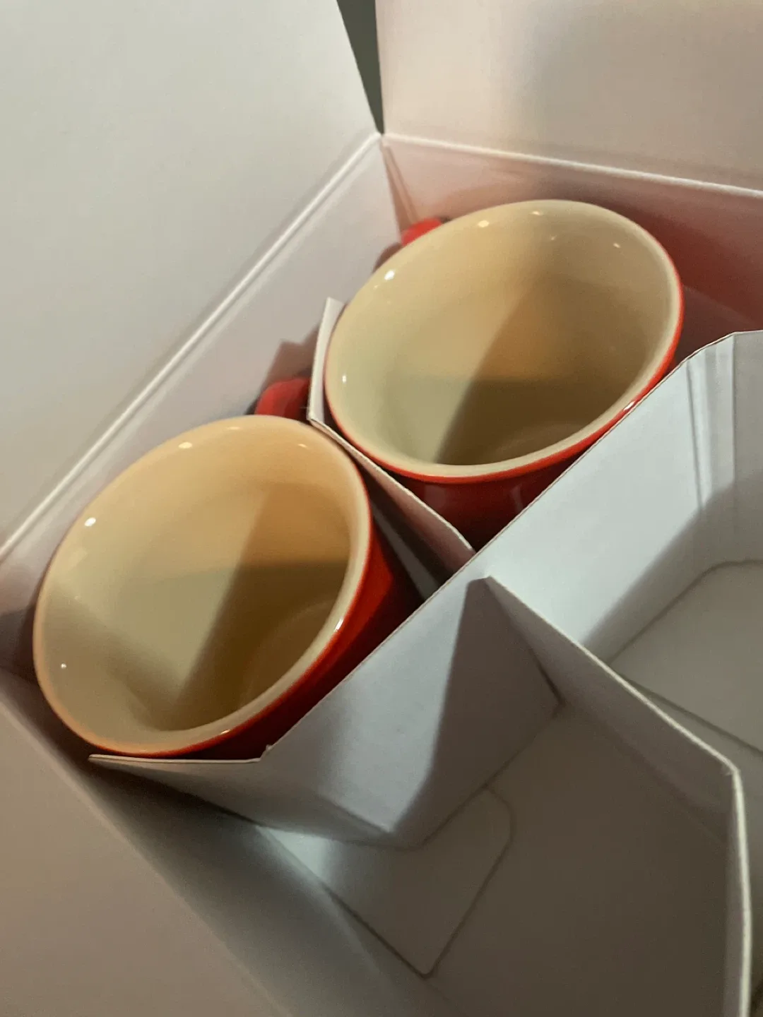 Le Creuset Red Stoneware Mugs (Set of 4) - New in Box! image indicator(4)