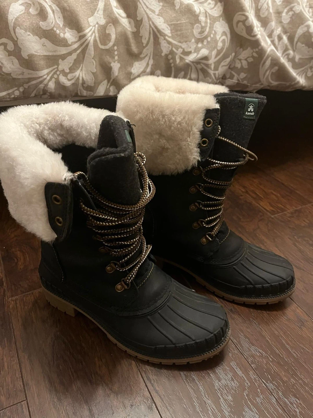 Kamik Black Winter Boots, Size 8