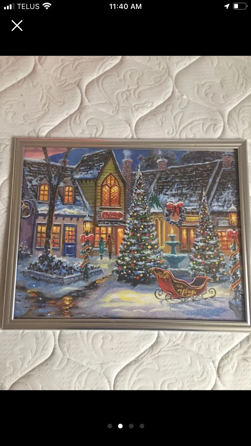 Framed Christmas Village Print