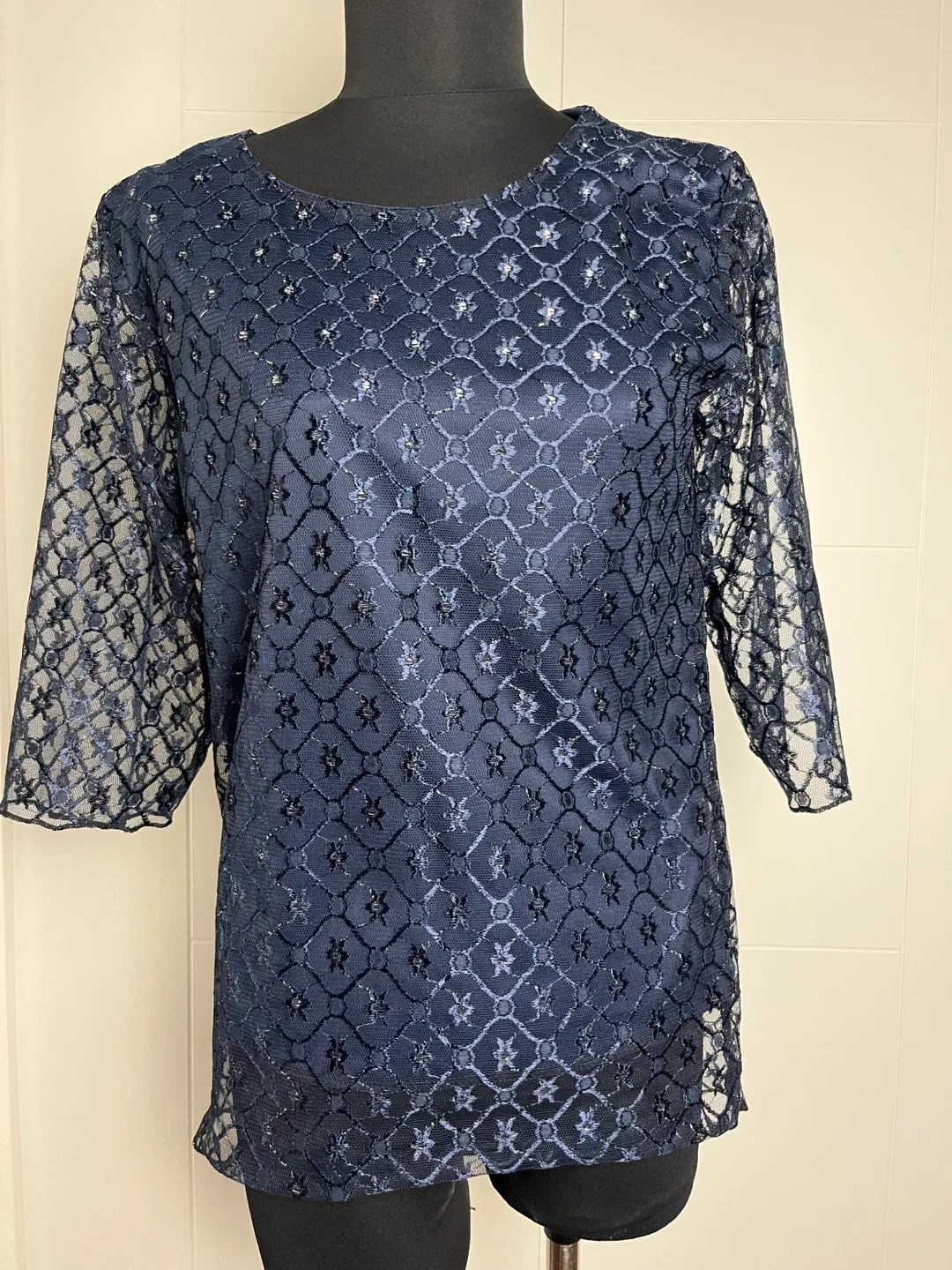 Lace Top - Navy Blue Size S