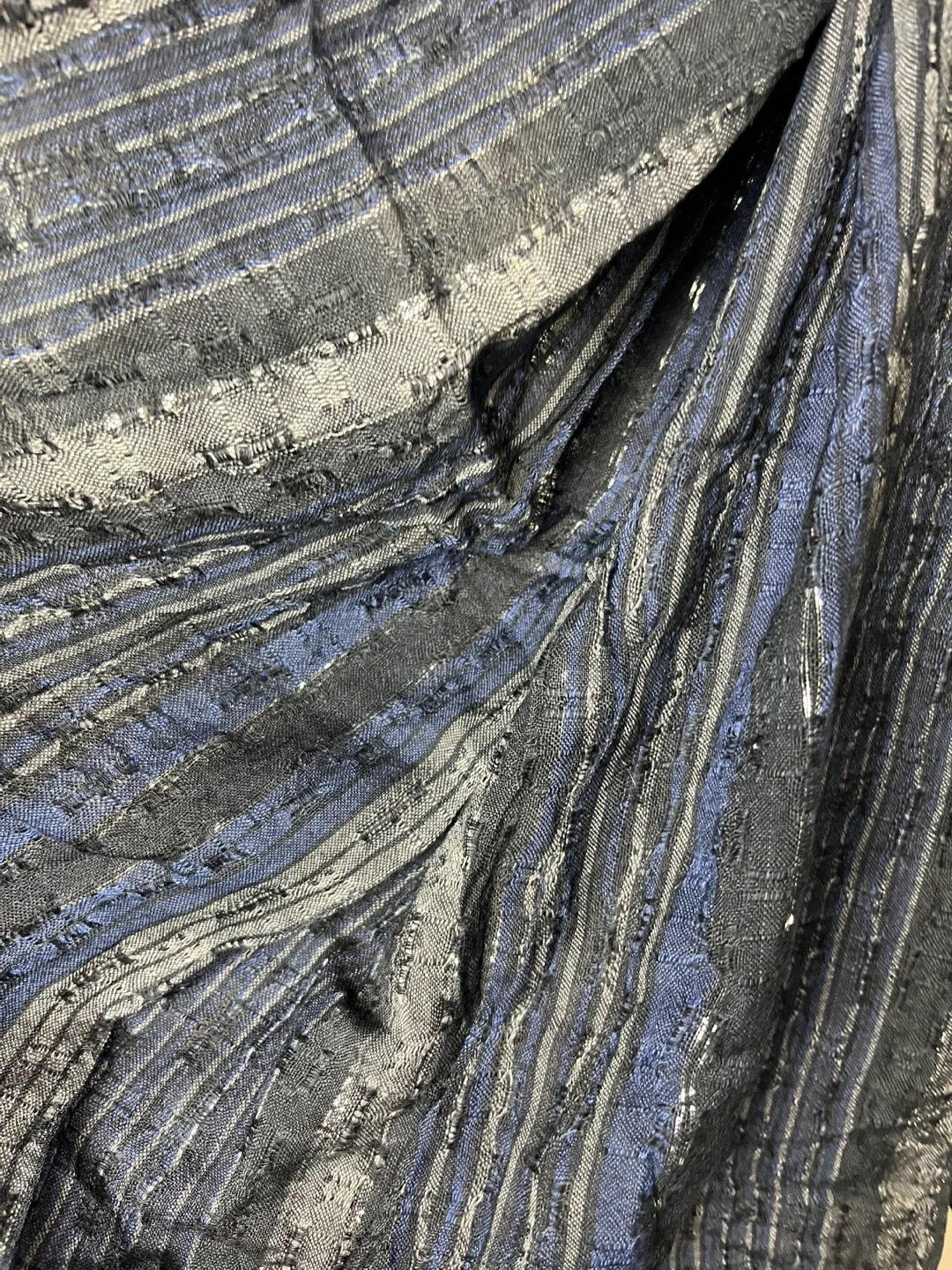 Blue & Silver Striped Scarf image indicator(3)