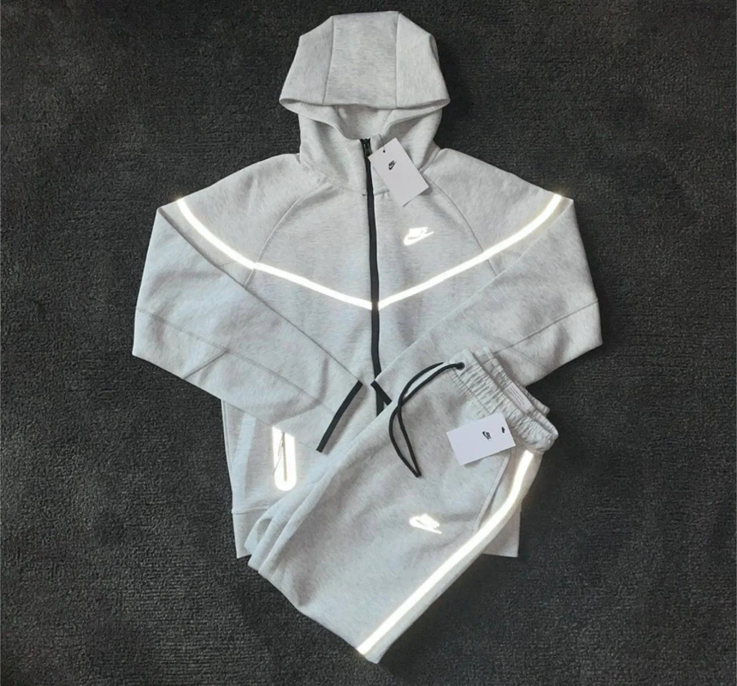Nike Tech Fleece Reflective Tracksuit (Grey) - NWT
