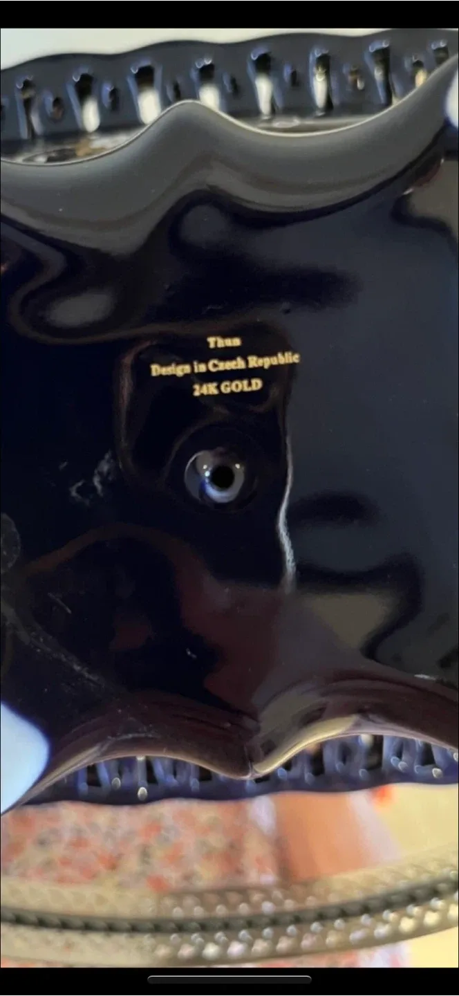 Fine Porcelain 24k Gold Decorative Pedestal Bowl image indicator(5)