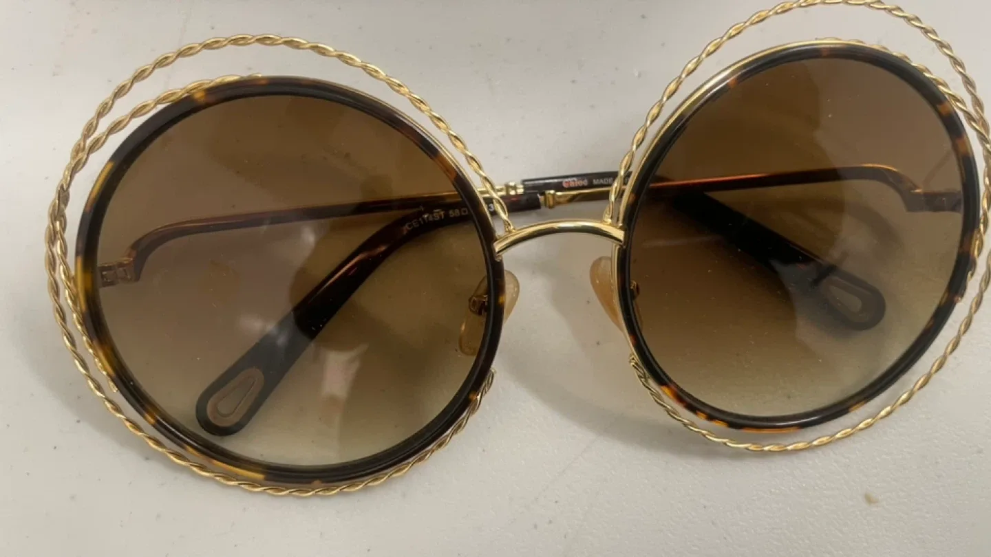 Chloé CE114SD Gold Round Sunglasses #cleanout image indicator(2)