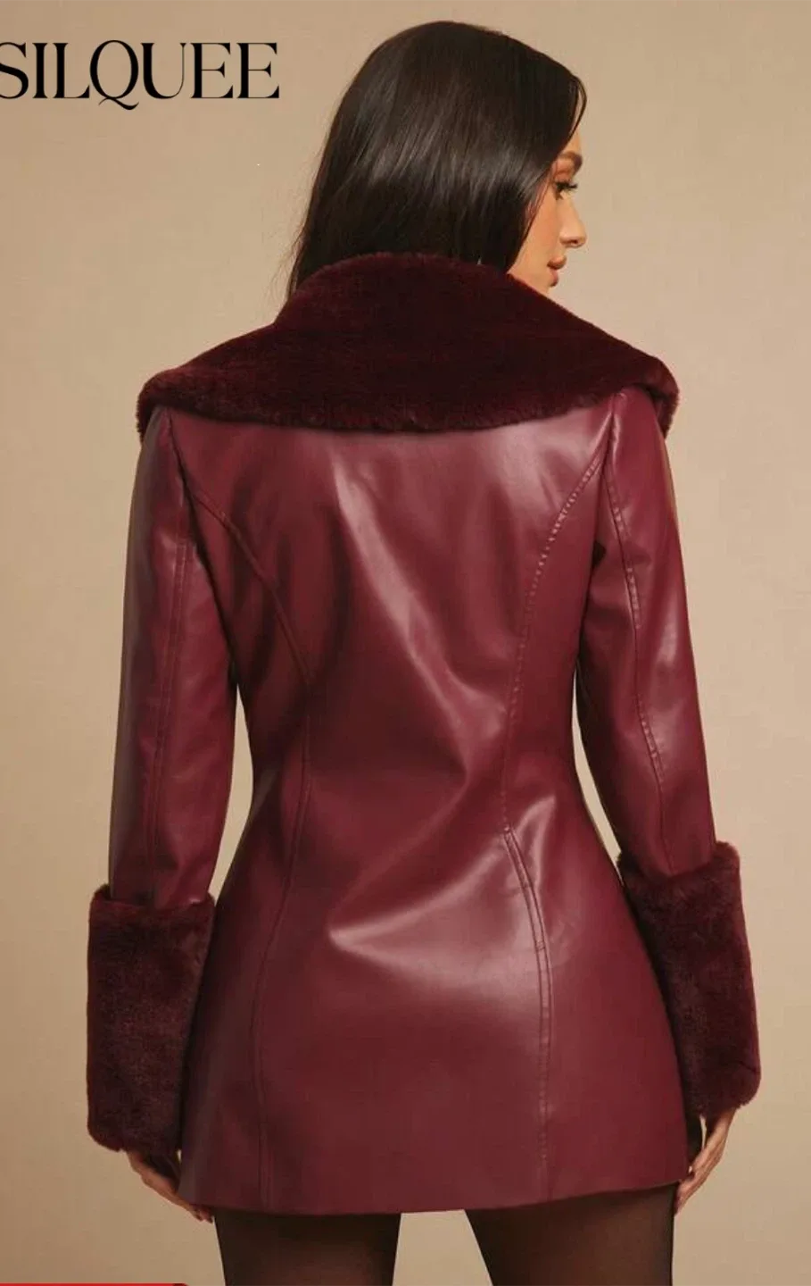 Burgundy Leather Coat image indicator(2)