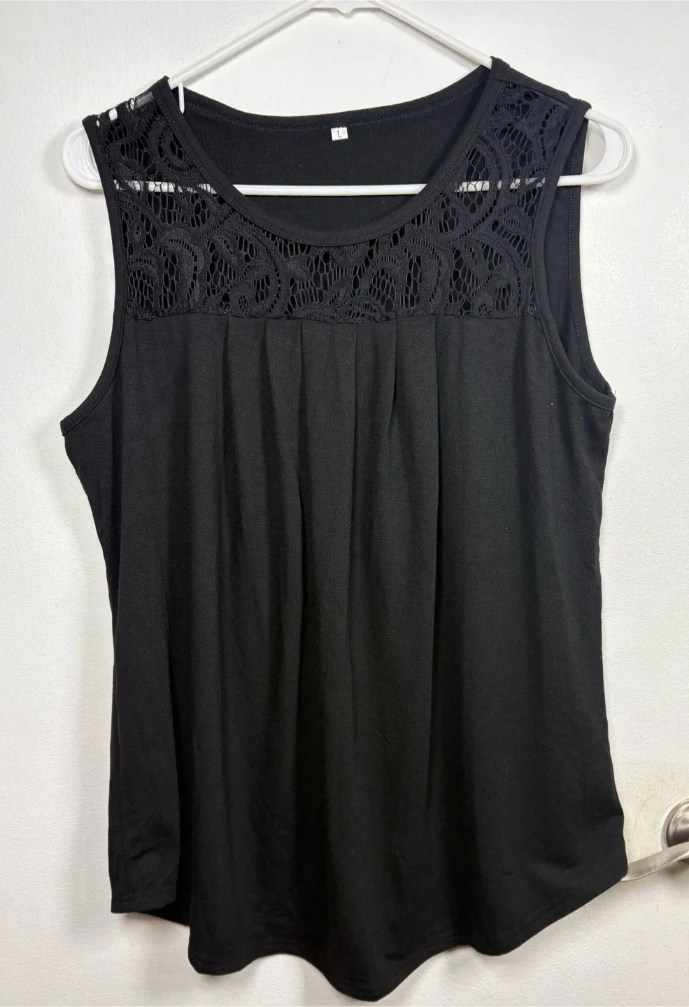 Black Lace Tank Top - Size L #cleanout