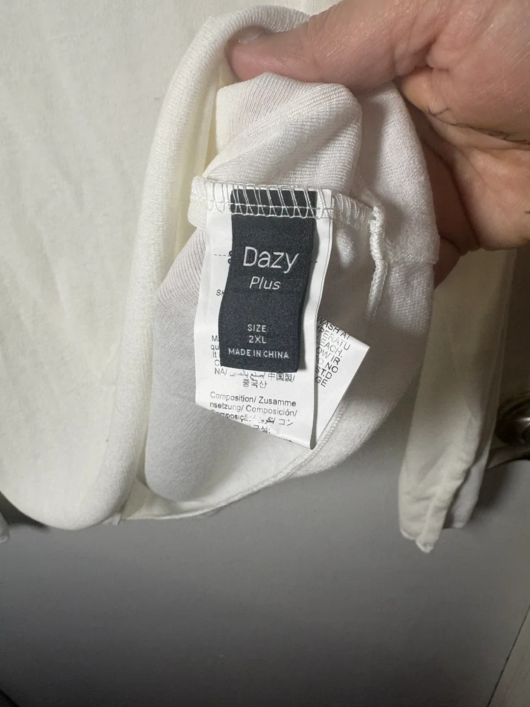 Dazy Plus White Long Sleeve Top - 2XL #cleanout image indicator(2)