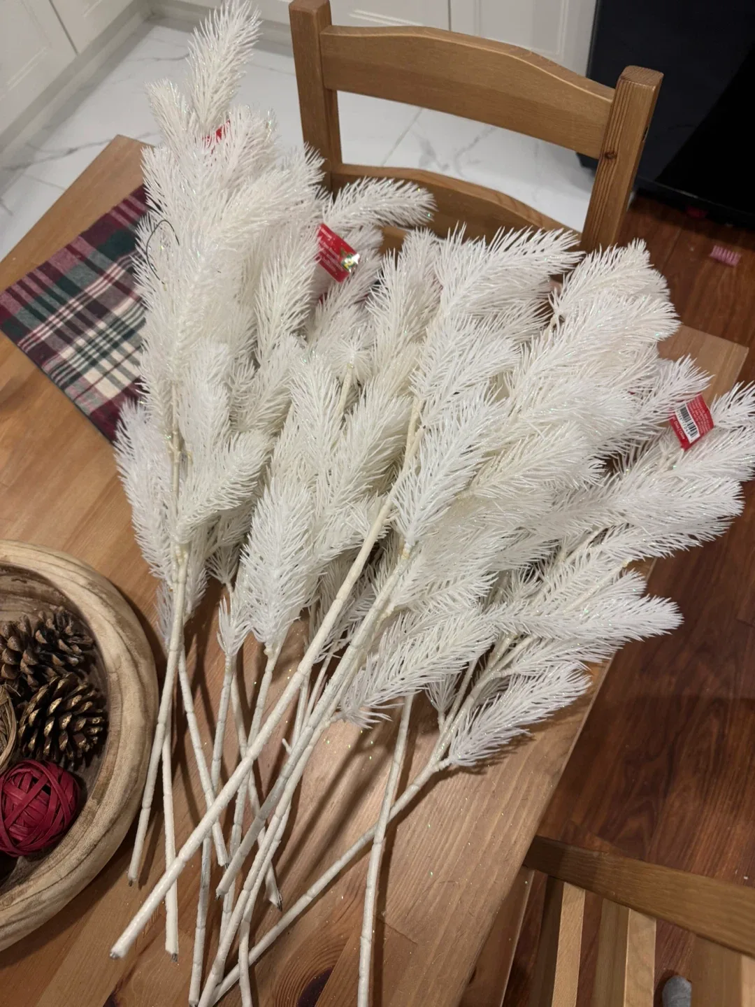 White Faux Feather Stems