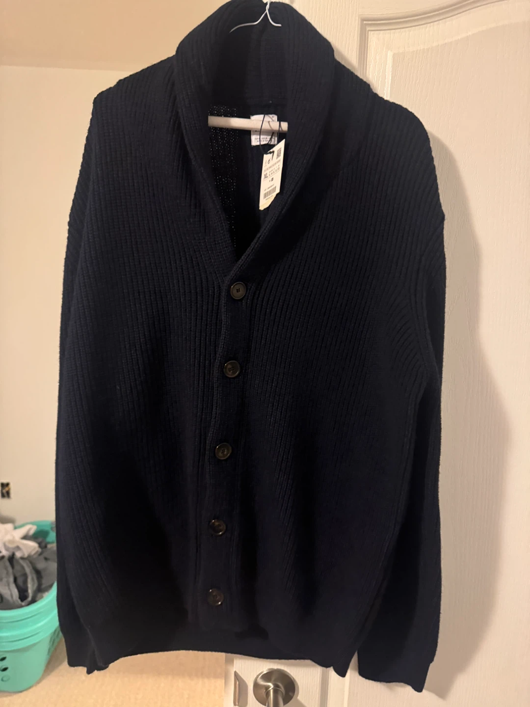 Zara XL Navy Blue Shawl Collar Cardigan - New! - photo 4