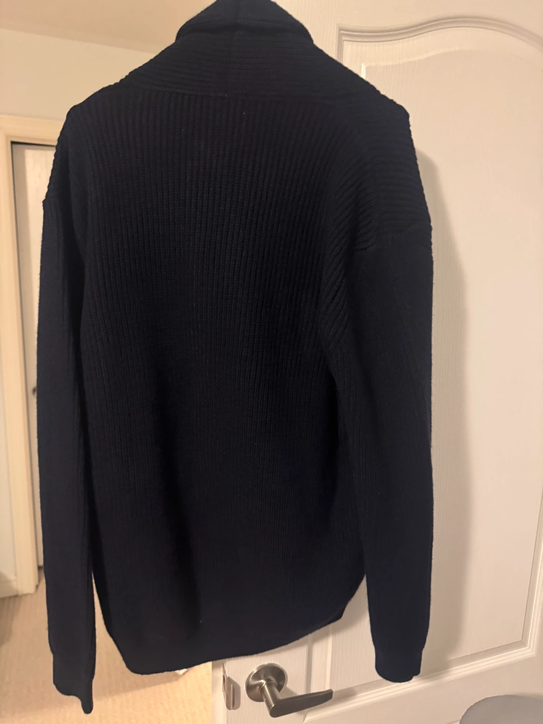 Zara XL Navy Blue Shawl Collar Cardigan - New! - photo 3