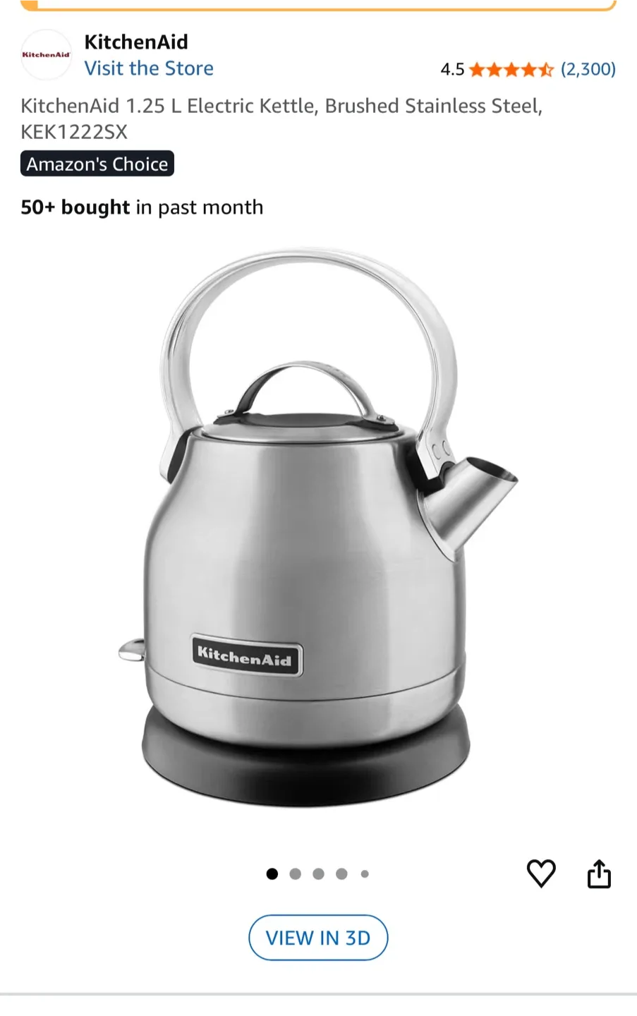 KitchenAid 1.25 L Electric Kettle