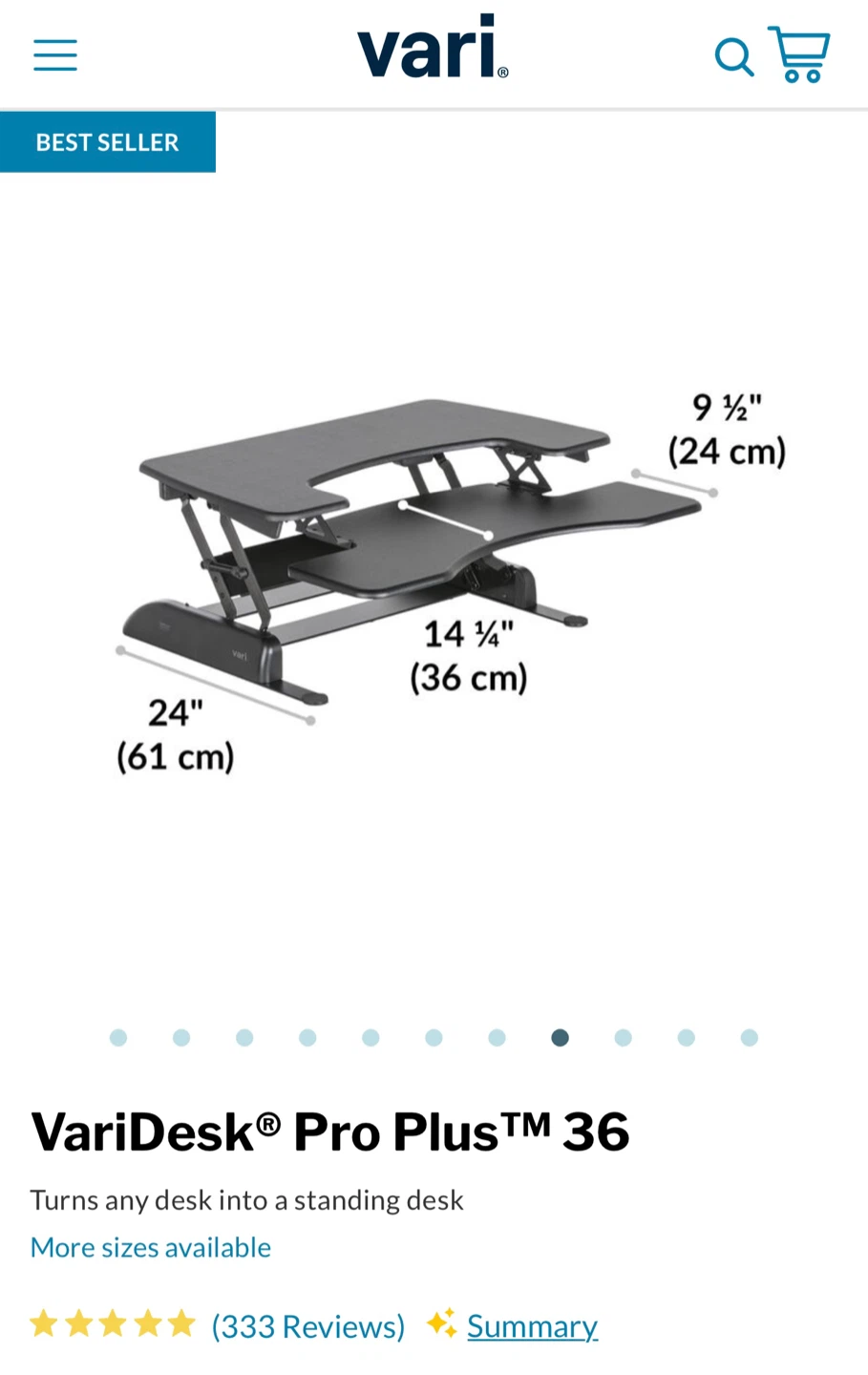 VariDesk Pro Plus 36 Standing Desk Converter - photo 5