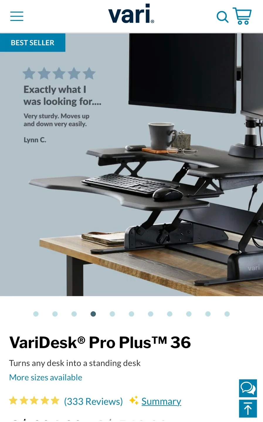 VariDesk Pro Plus 36 Standing Desk Converter image indicator(3)