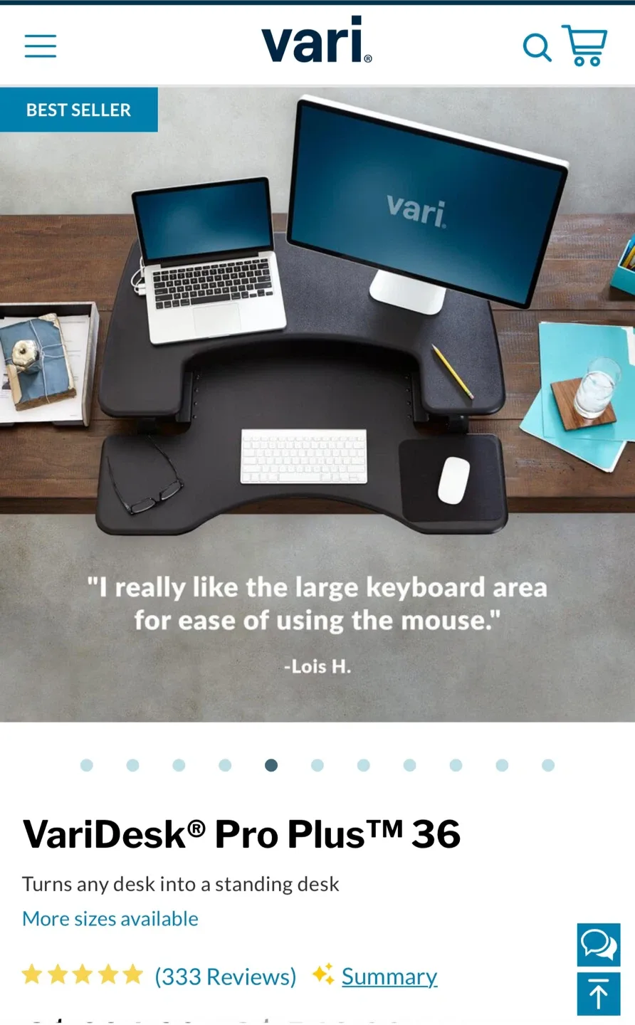 VariDesk Pro Plus 36 Standing Desk Converter image indicator(4)