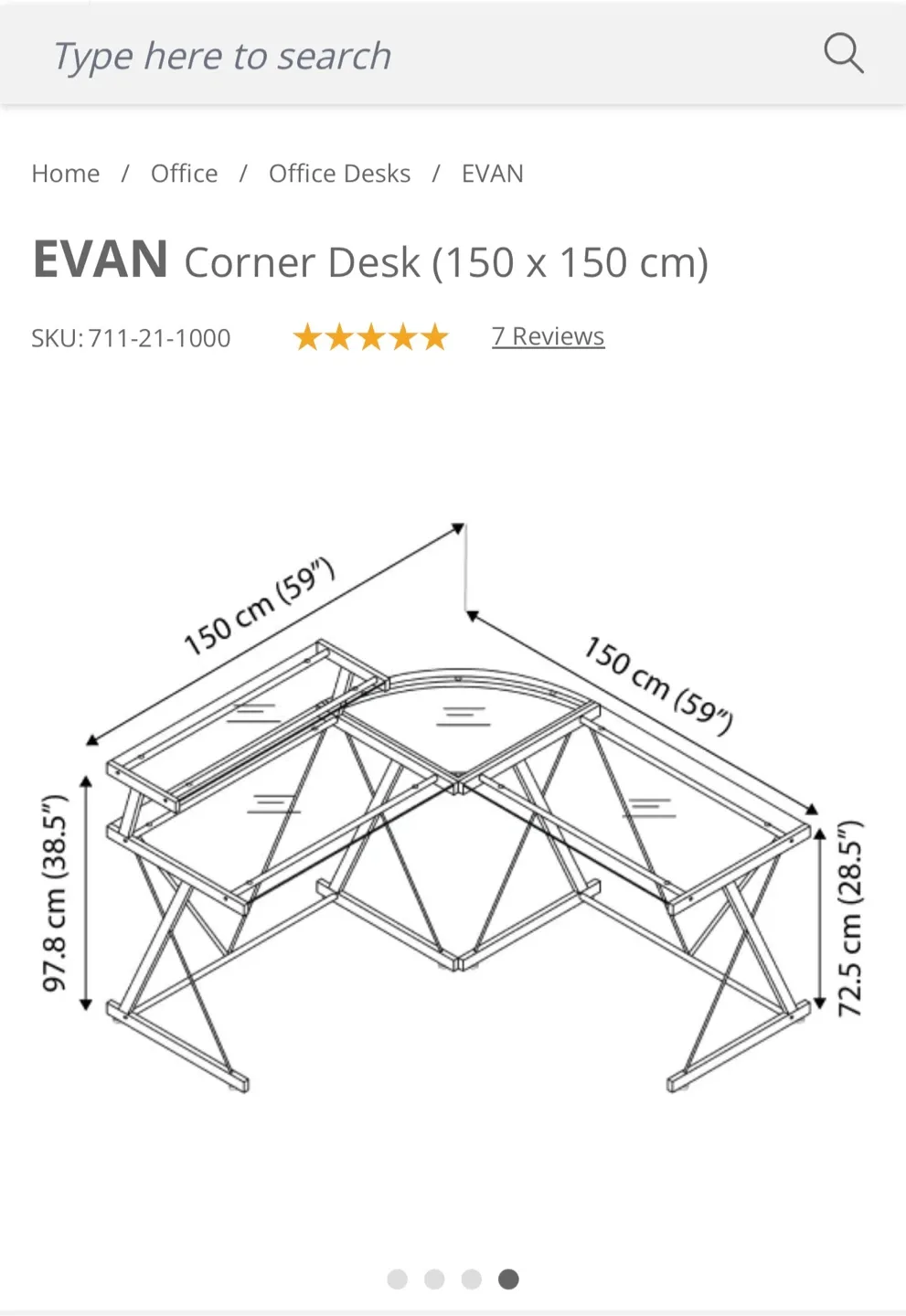 EVAN Corner Desk (150 x 150 cm) image indicator(7)