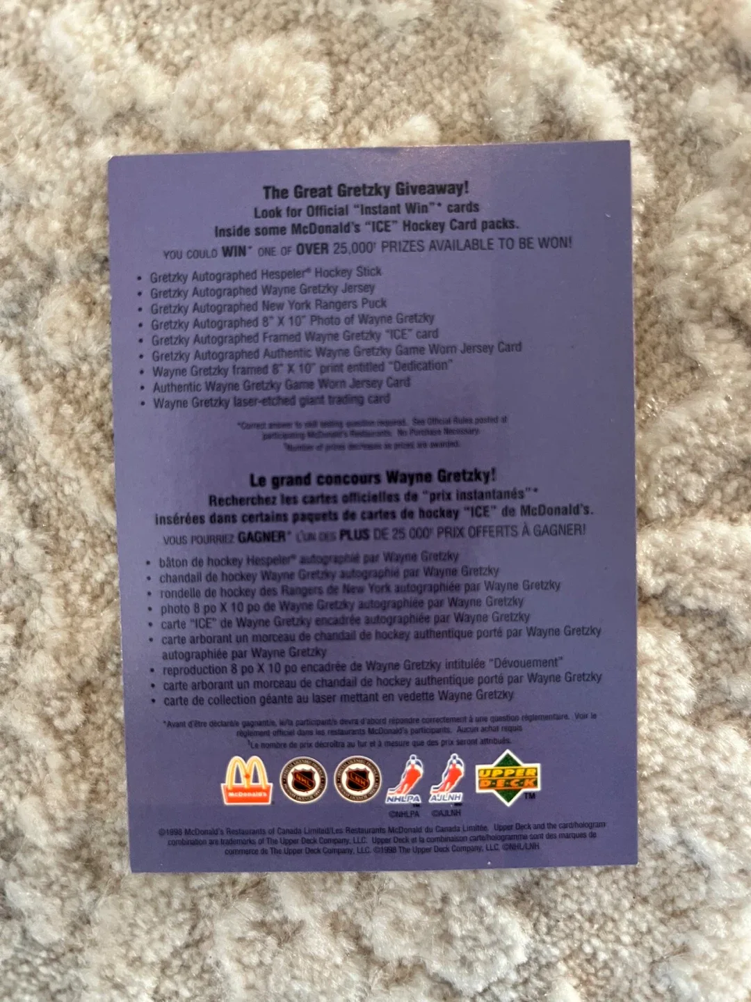 1998 UPPER DECK ICE MCDONALDS Hockey card set image indicator(4)