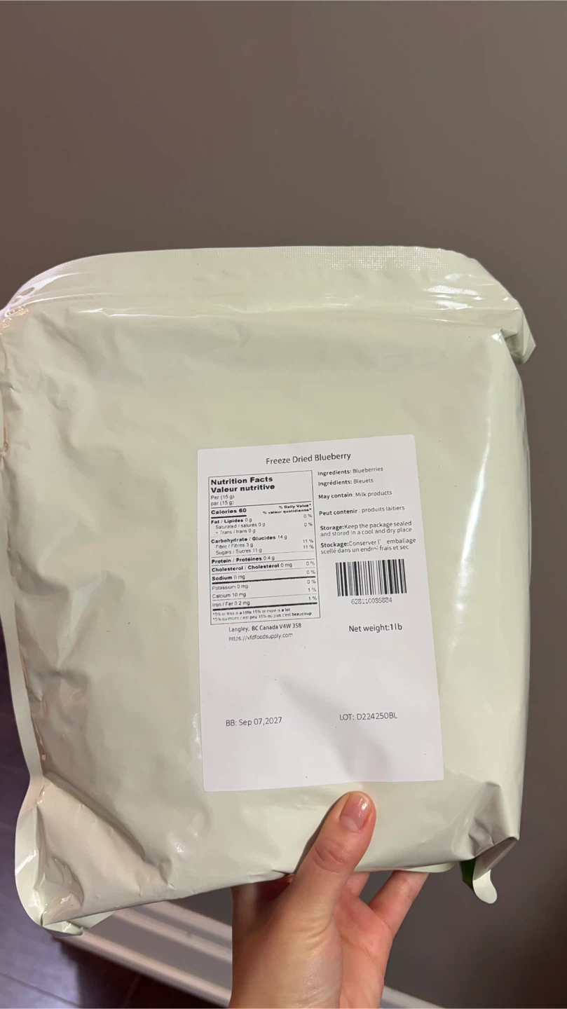 Unopened Freeze Dried Blueberries - 1lb Bag - photo 3