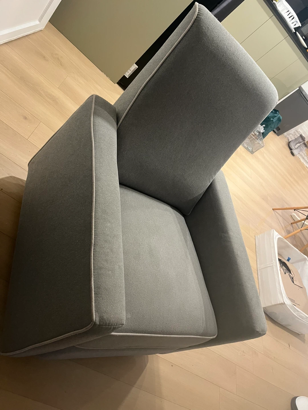 Reclining, swivel, rocking Grey Armchair - Like New! - photo 2