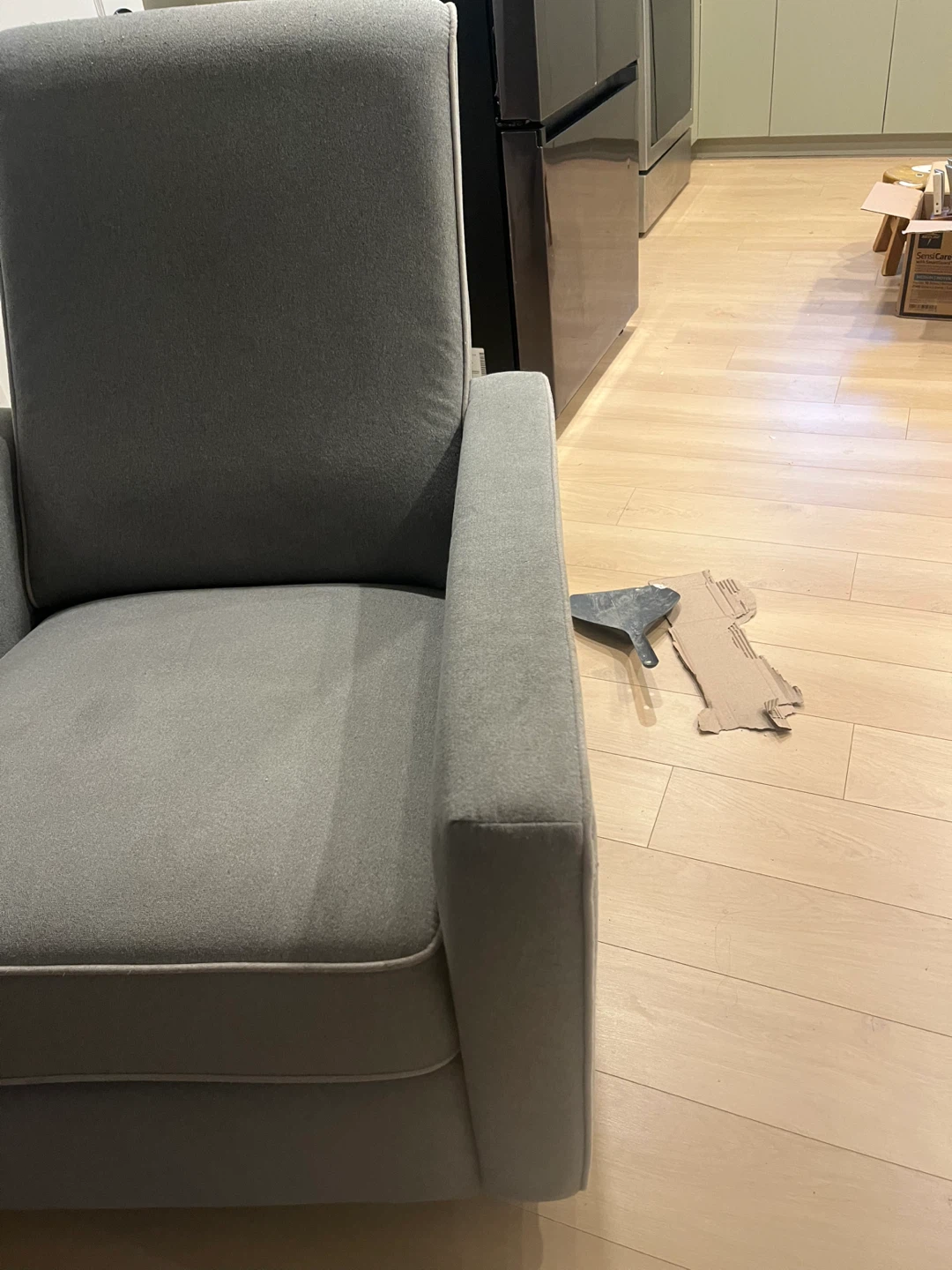 Reclining, swivel, rocking Grey Armchair - Like New! - photo 3