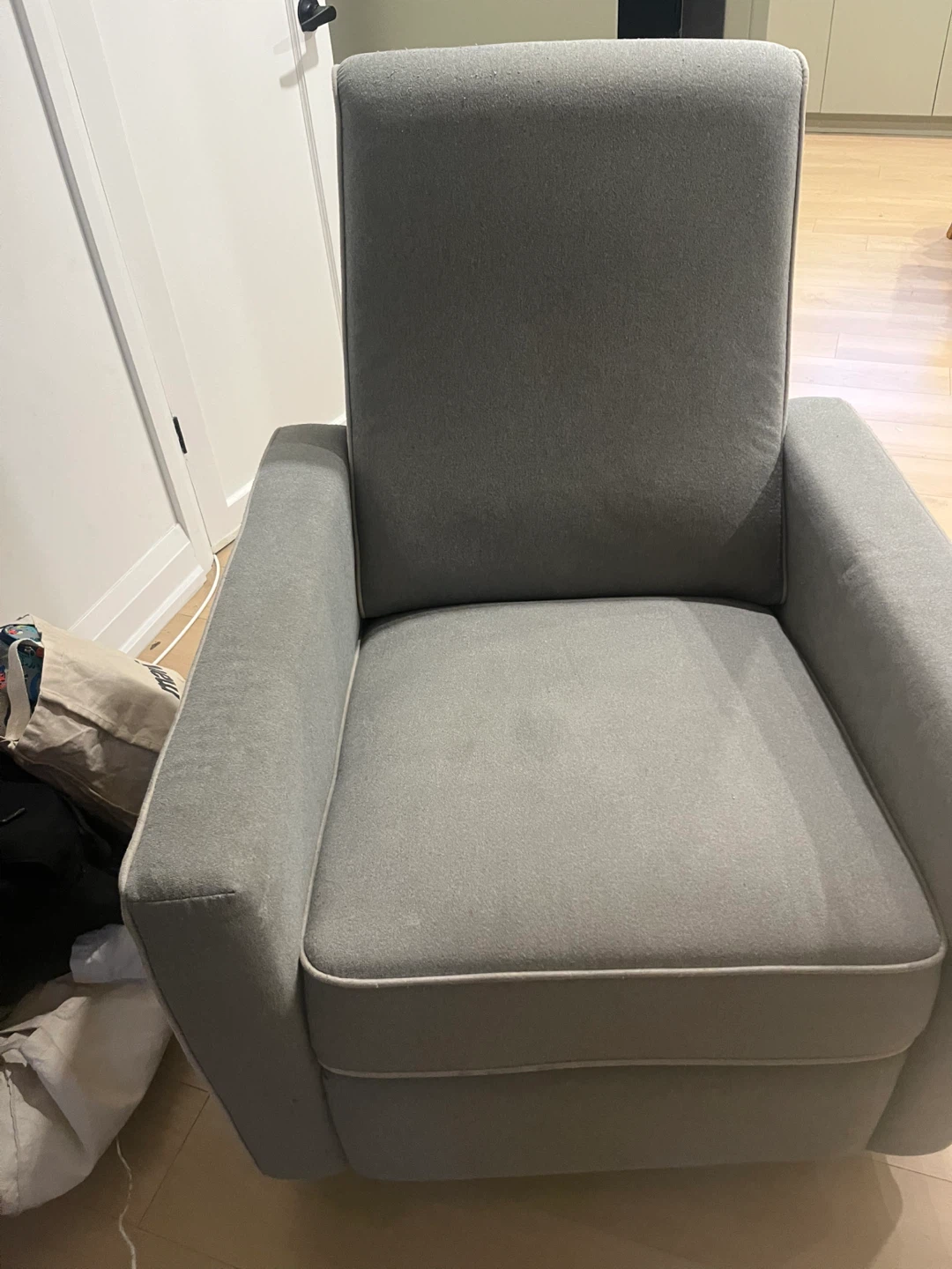 Reclining, swivel, rocking Grey Armchair - Like New!