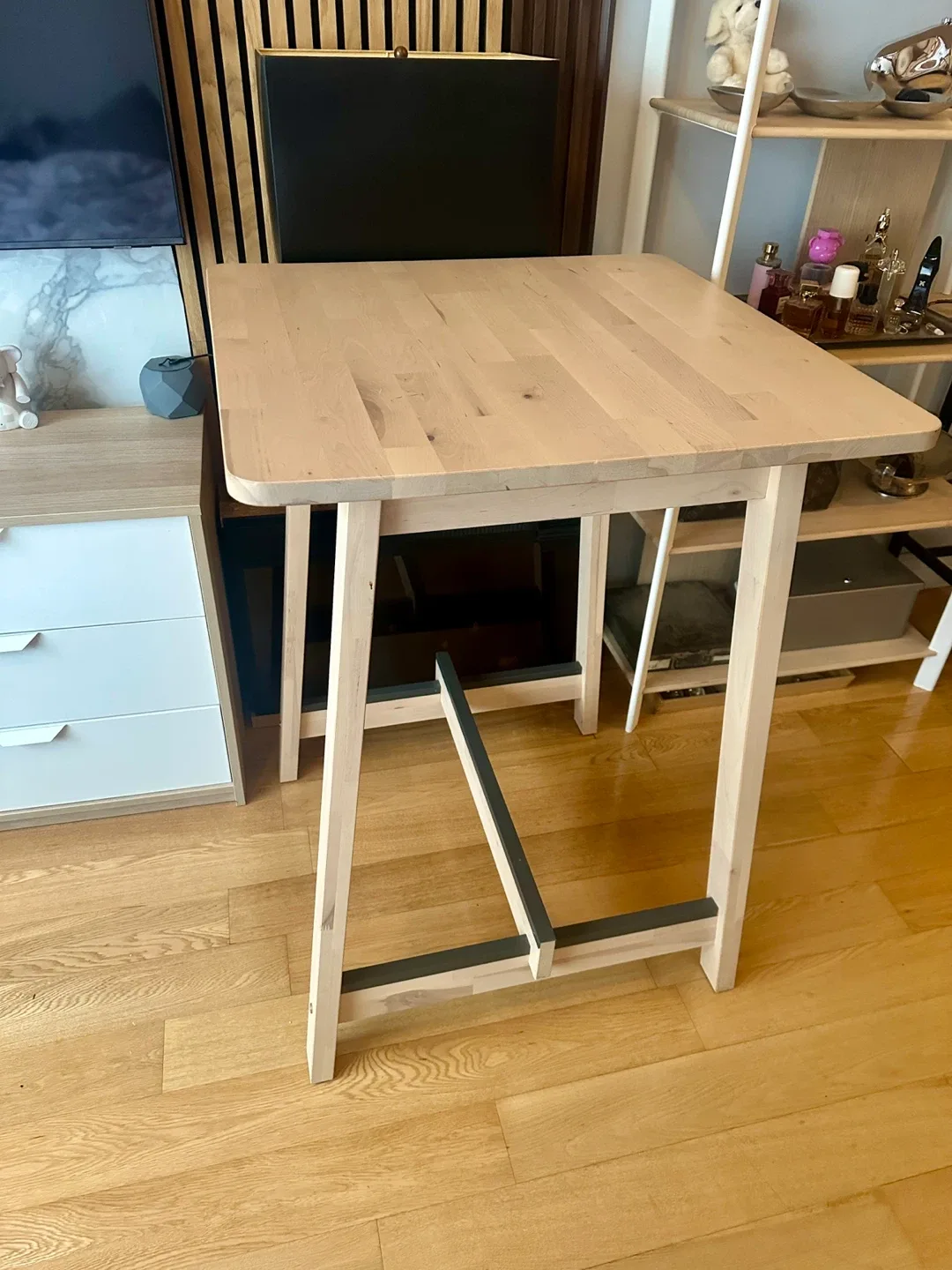 IKEA BAR HEIGHT KITCHEN ISLAND TABLE SOLID BIRCH WOOD