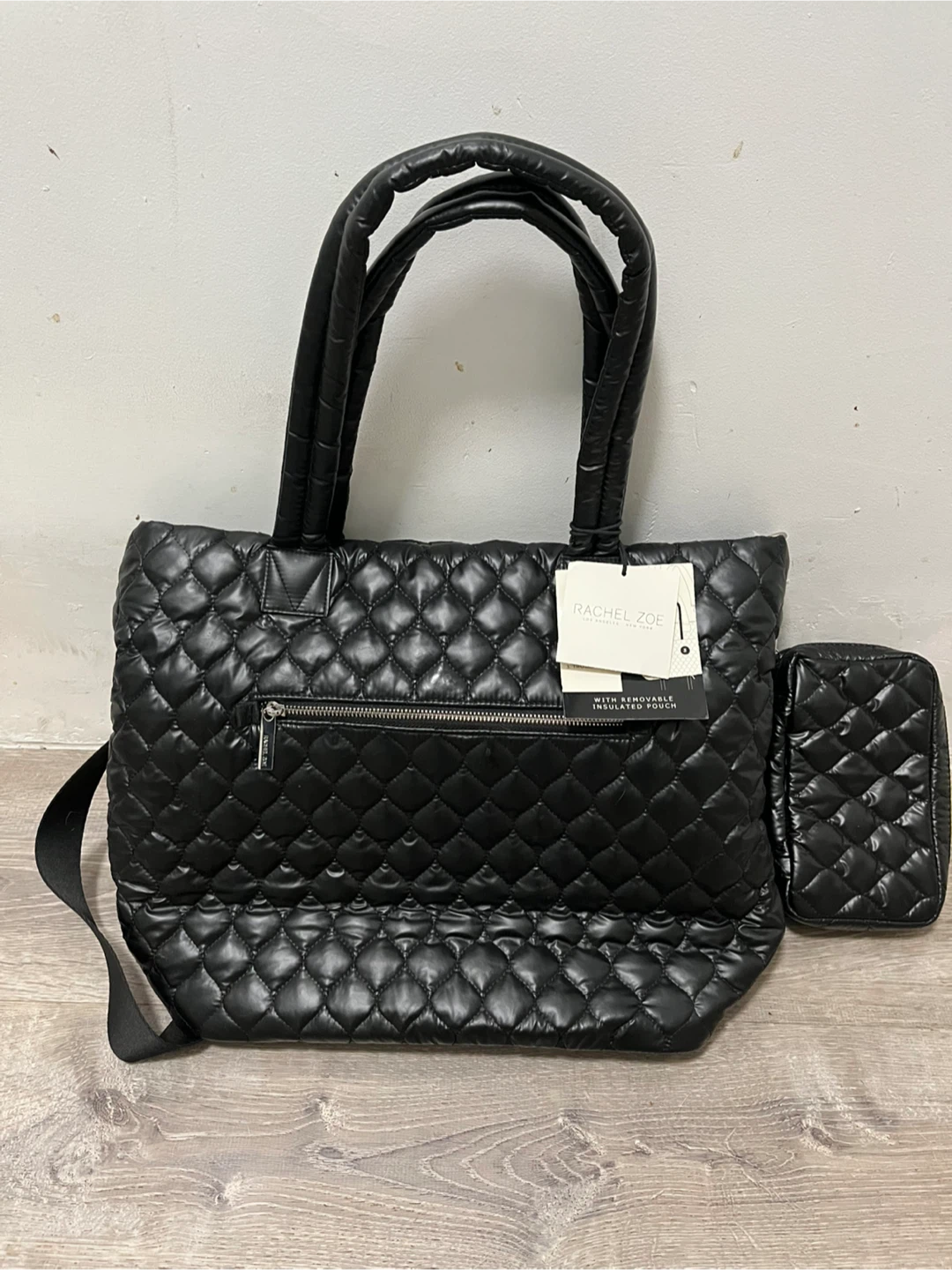 Rachel Zoe Black Quilted Tote Bag