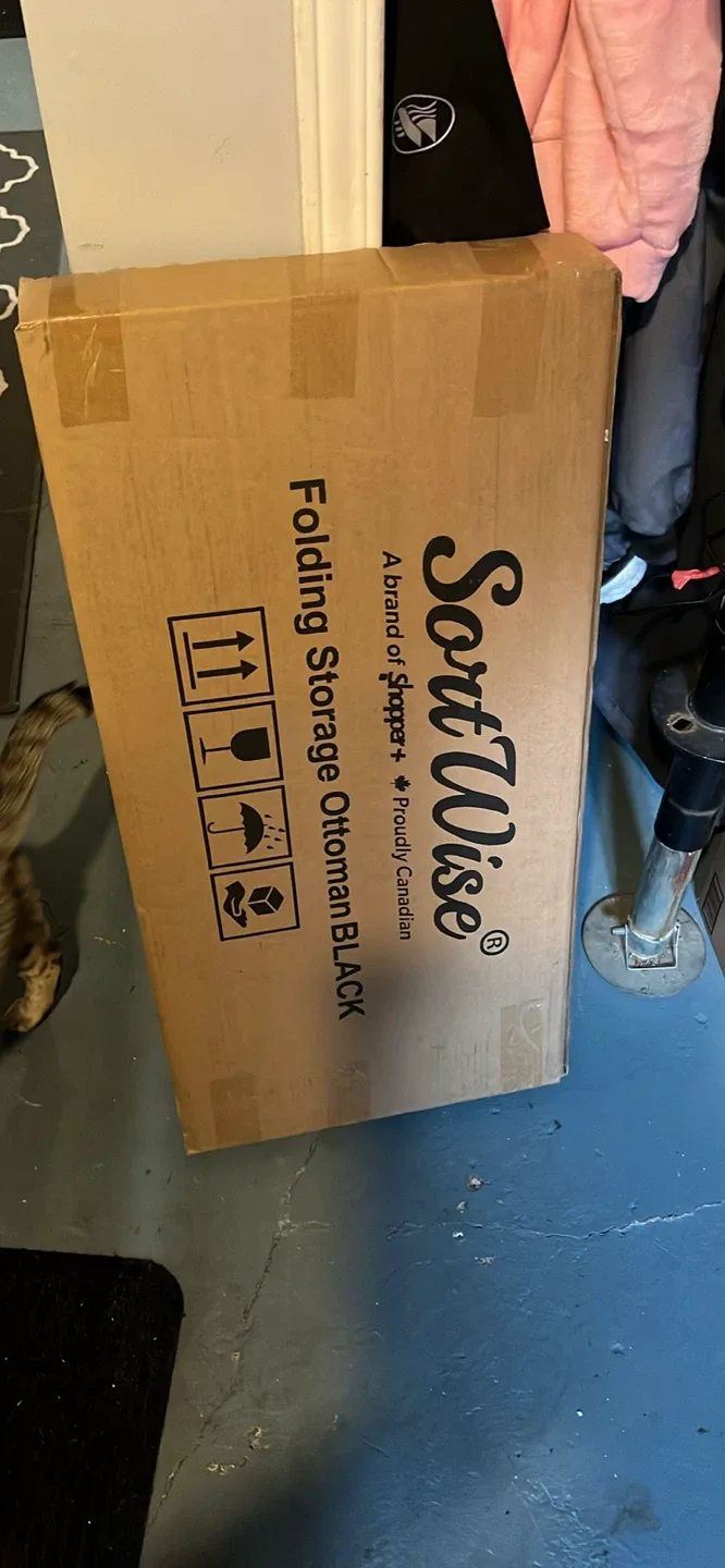 SoftWise Folding Storage Ottoman - Black image indicator(2)