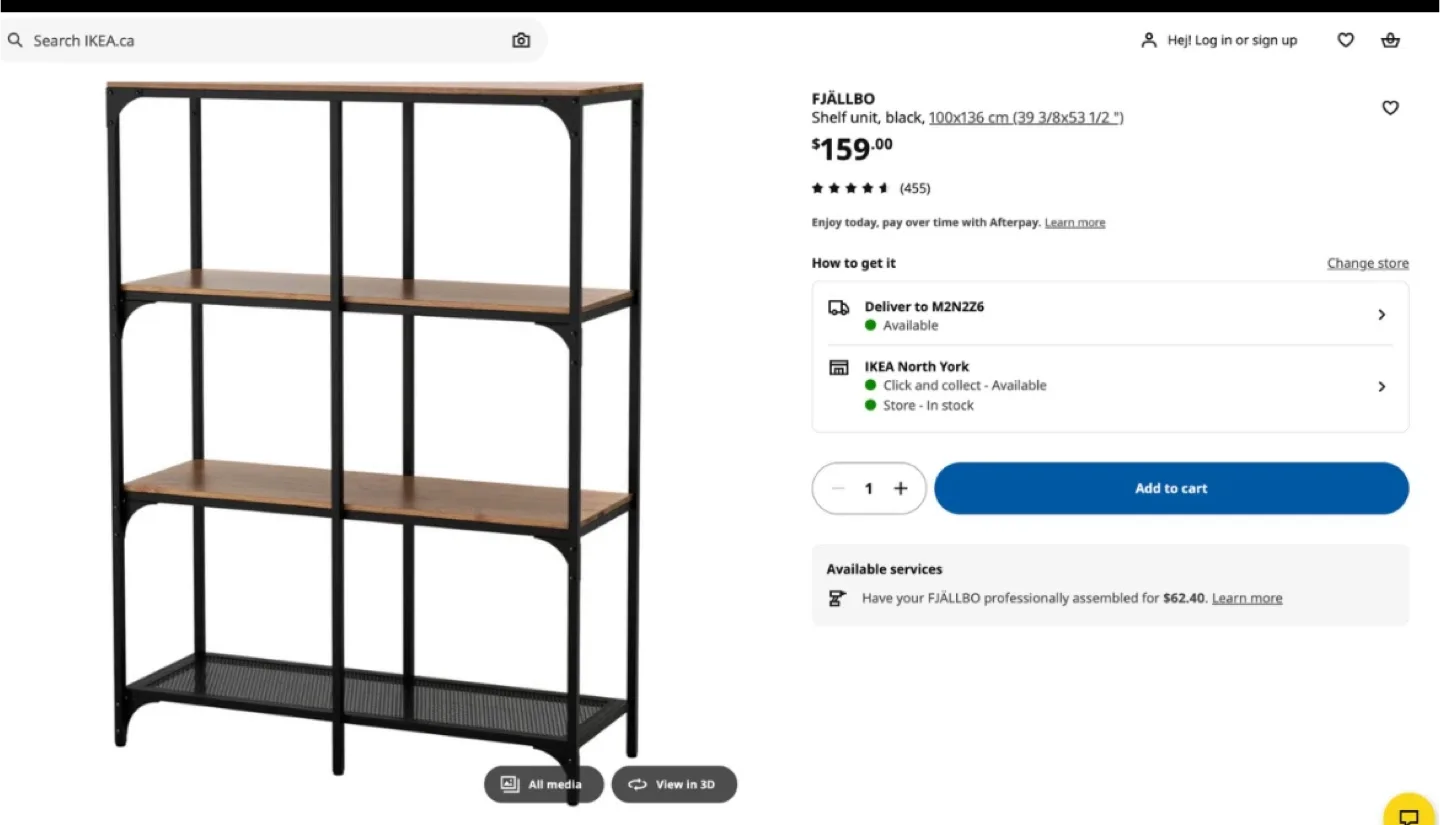 IKEA FJÄLLBO Shelf Unit, Black, 100x136 cm image indicator(2)