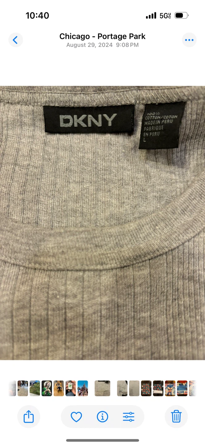 DKNY Ribbed T-Shirt Dress - Size L - photo 3