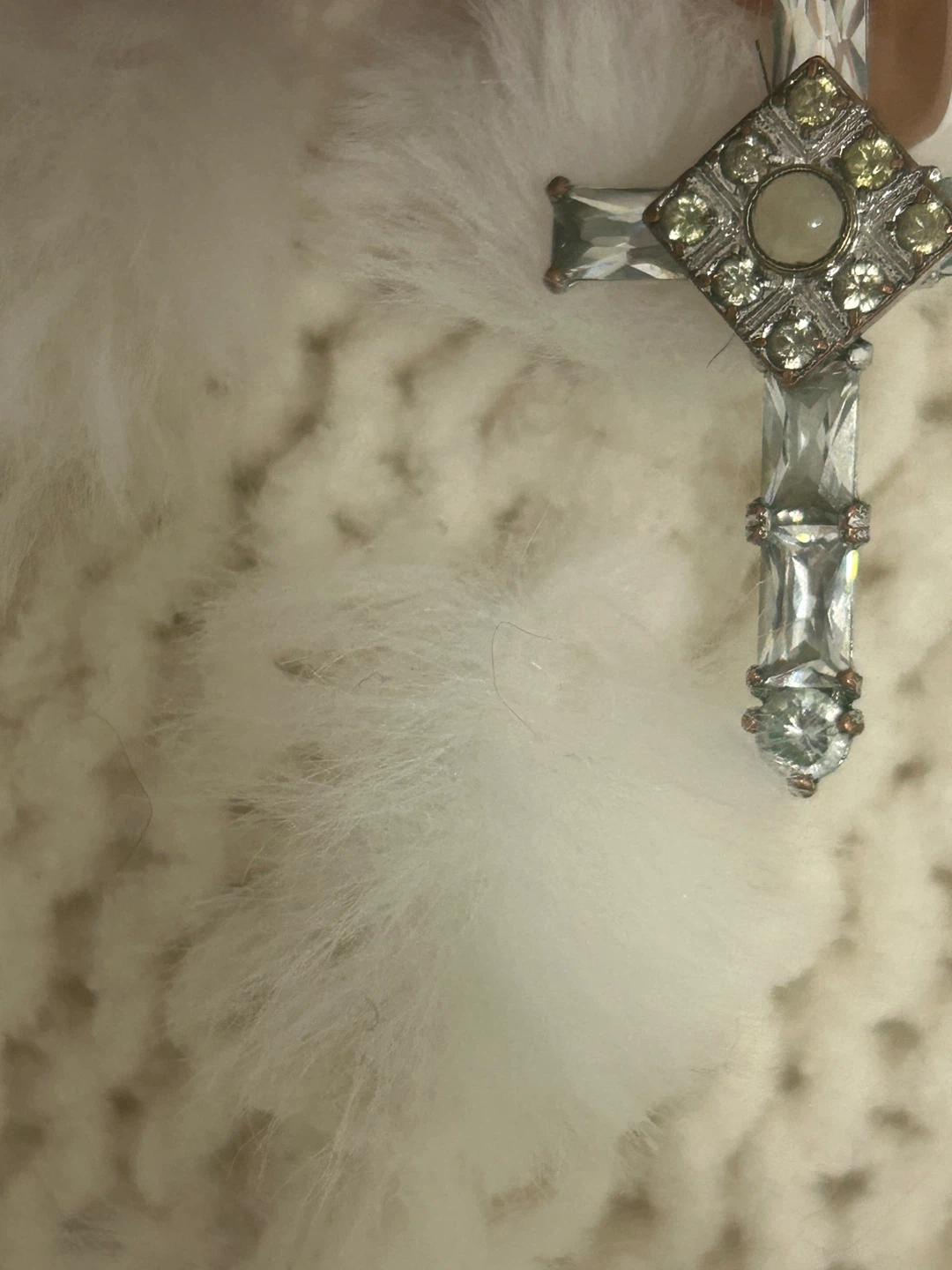 Crystal Cross Pendant & 925 silver chain