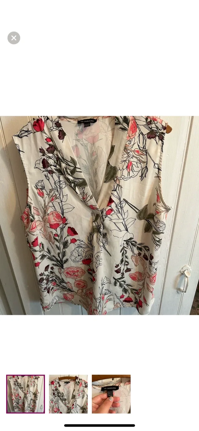 Le Chateau Floral Sleeveless Blouse - Size XXL